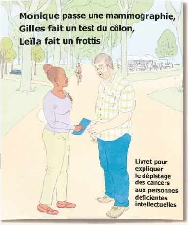 Imae de présentation du document Monique passe une mammographie, Gilles fait un test du côlon, Leïla fait un frottis